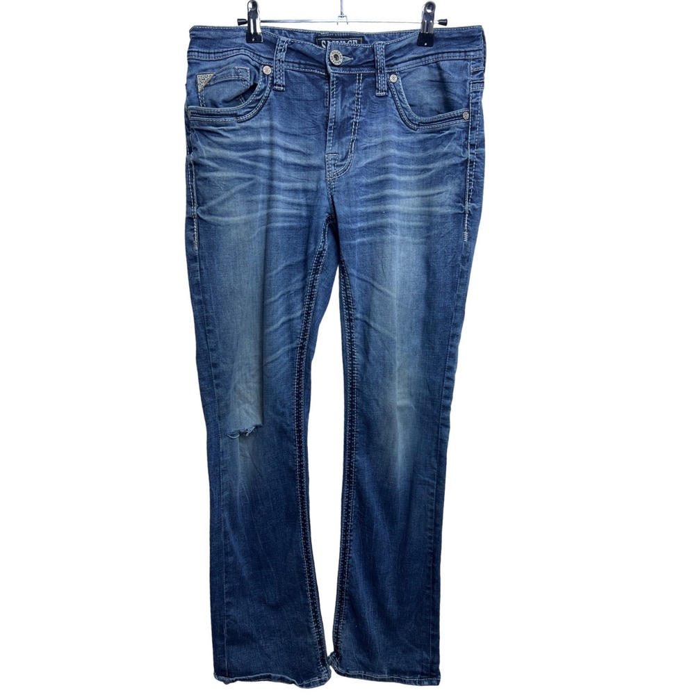 Salvage Los Angeles Men Mayhem‎ Straight Distressed Jeans Regular 32x32 Workwear